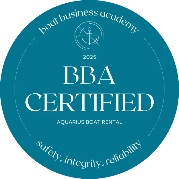 BBA certified means that Aquarius Boat Rental has been audited and is a safe boat rental company.